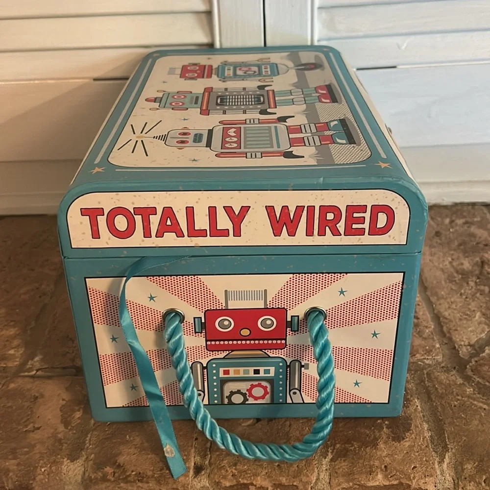 Tri-Coastal Kids Jessica Flick robot flat top dome trunk Cardboard.